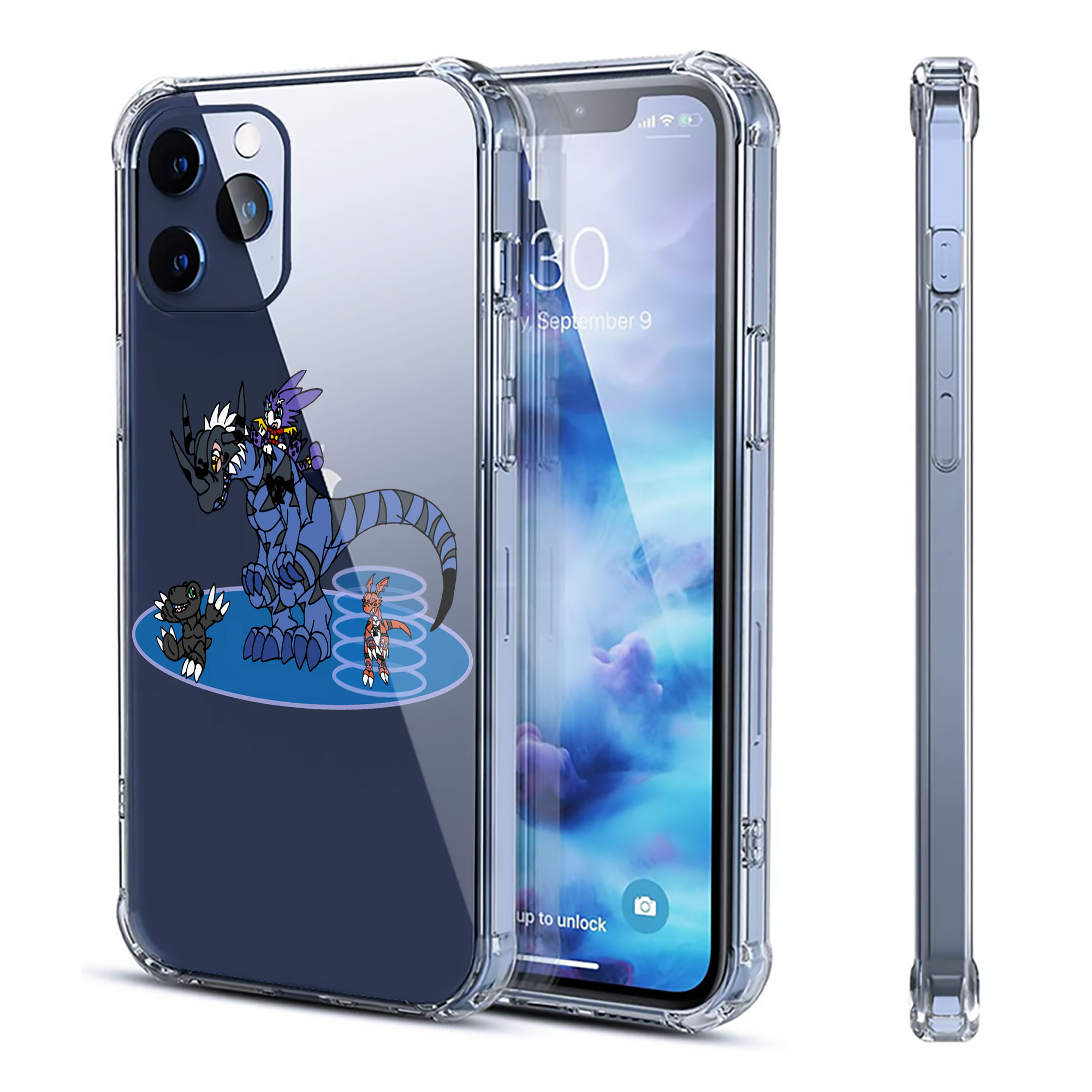 （画像用） Digimon デジタルモンスター/デジモン 【iPhone 12シリーズ対応】透明スマホケース（クリアソフトケース）